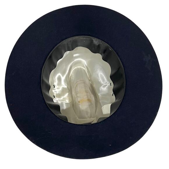 Kenwood Men’s Vintage Hat 100% Wool Fedora Navy Blue with Band Lined Size 7 - Picture 9 of 11